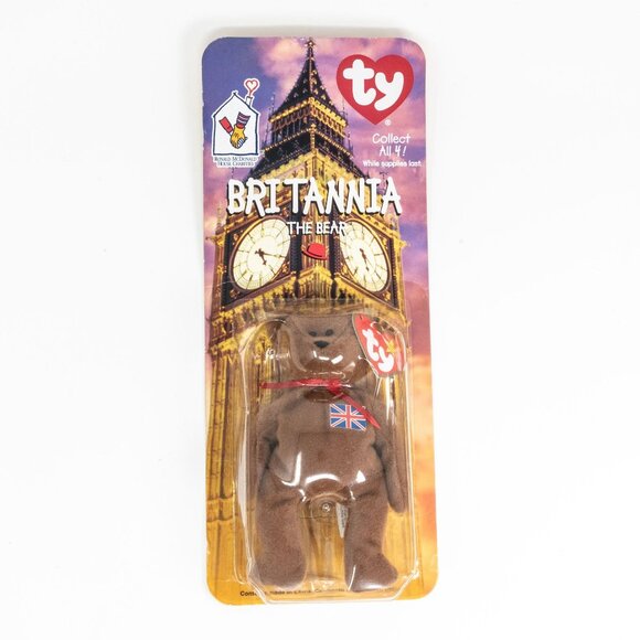 Collectible Britannia The Bear 1999 Ty Beanie Baby Rare Error 1993 OakBrook McDo - Picture 1 of 4